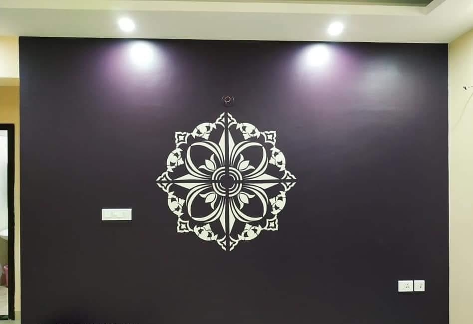 Decorative feature wall finish from a completed PaintDWall project