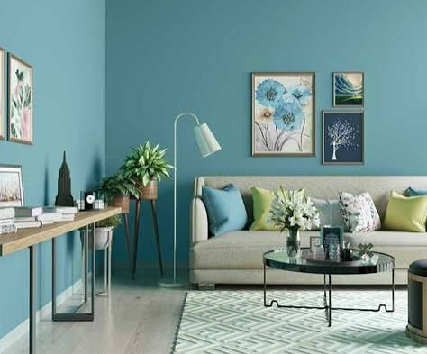 Interior painting and colour finish in a living room